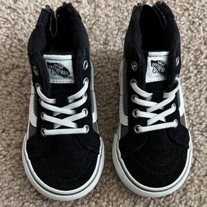 Vans Kids Black and White High-Top Sneakers